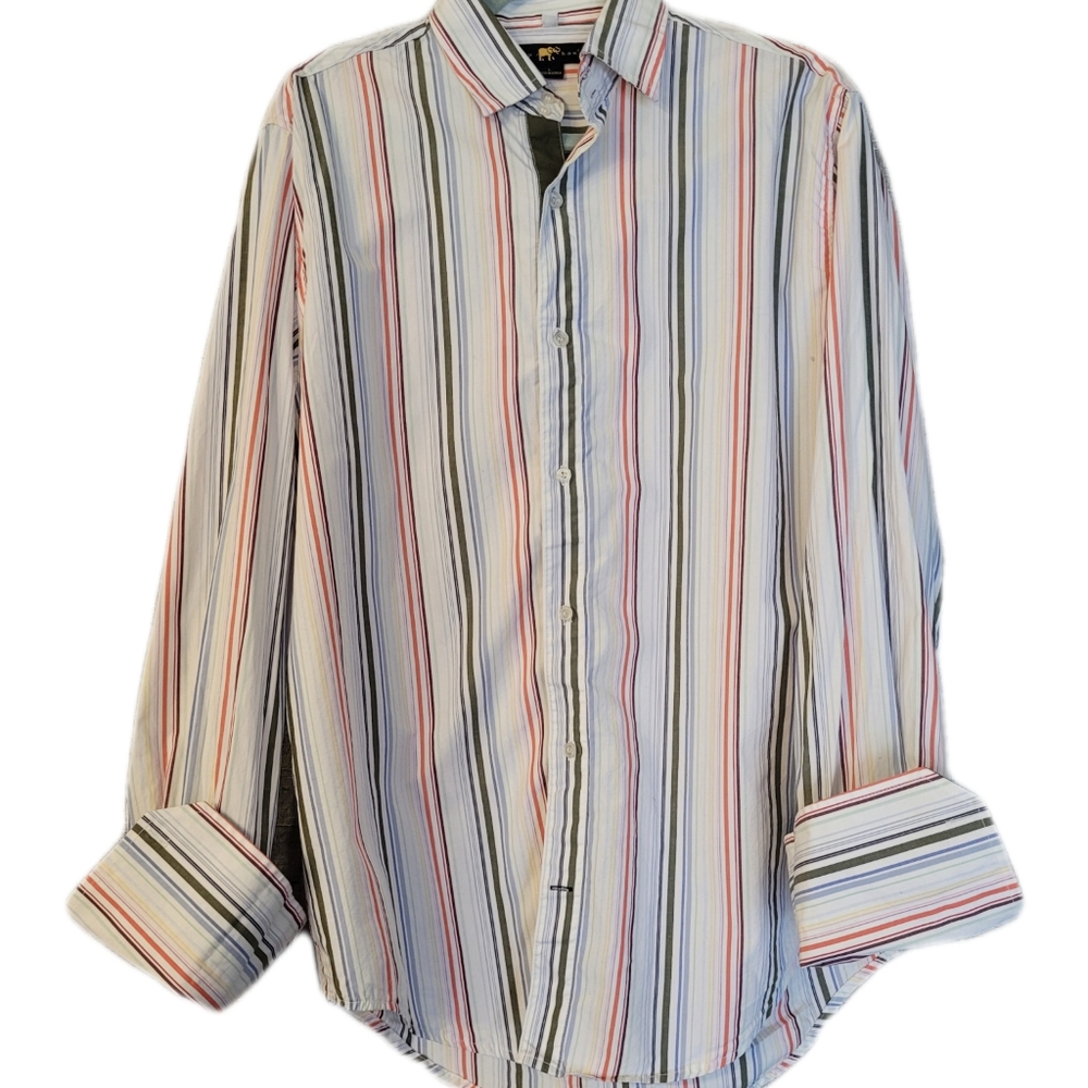 Elephant Men's button-down Shirt Size 16.5 Neck White